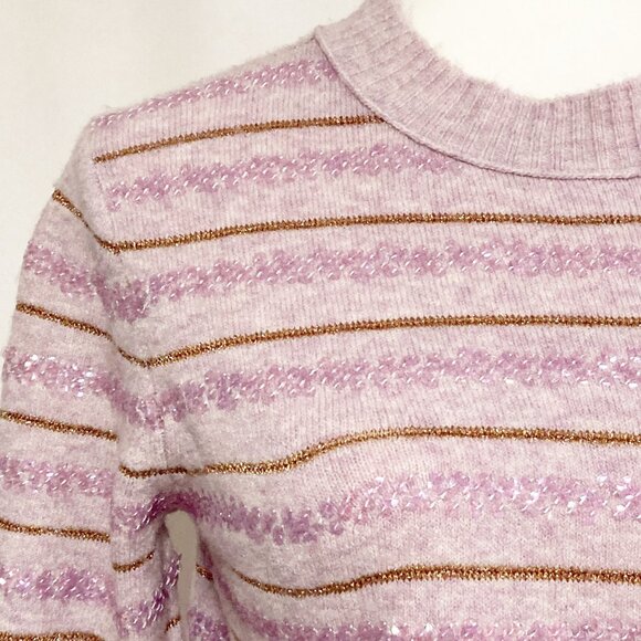 J. Crew Sequin Striped Sweater in Supersoft Yarn Size S - Picture 4 of 7